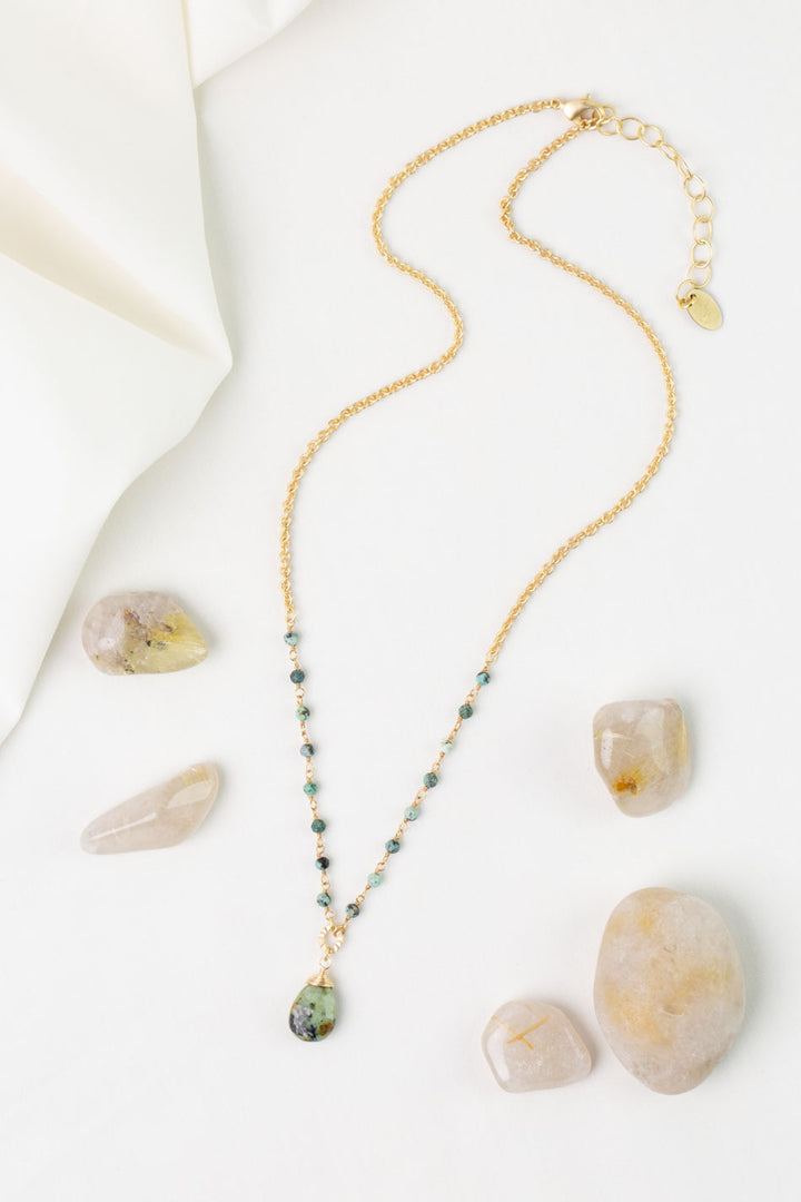 Tranquil Gardens 18.5-20.5" African Turquoise Simple Necklace