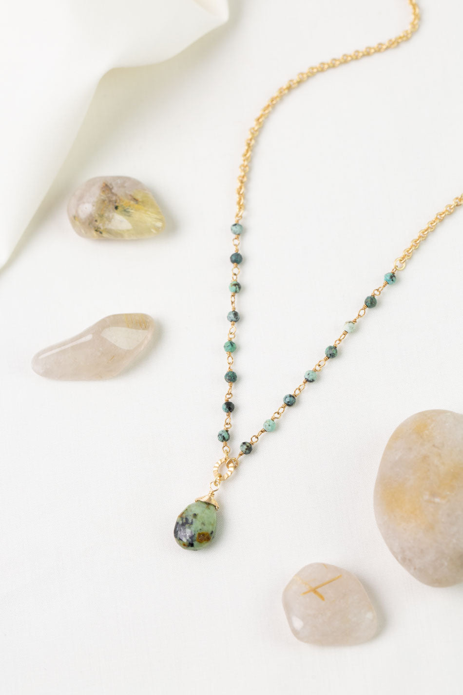 Tranquil Gardens 18.5-20.5" African Turquoise Simple Necklace