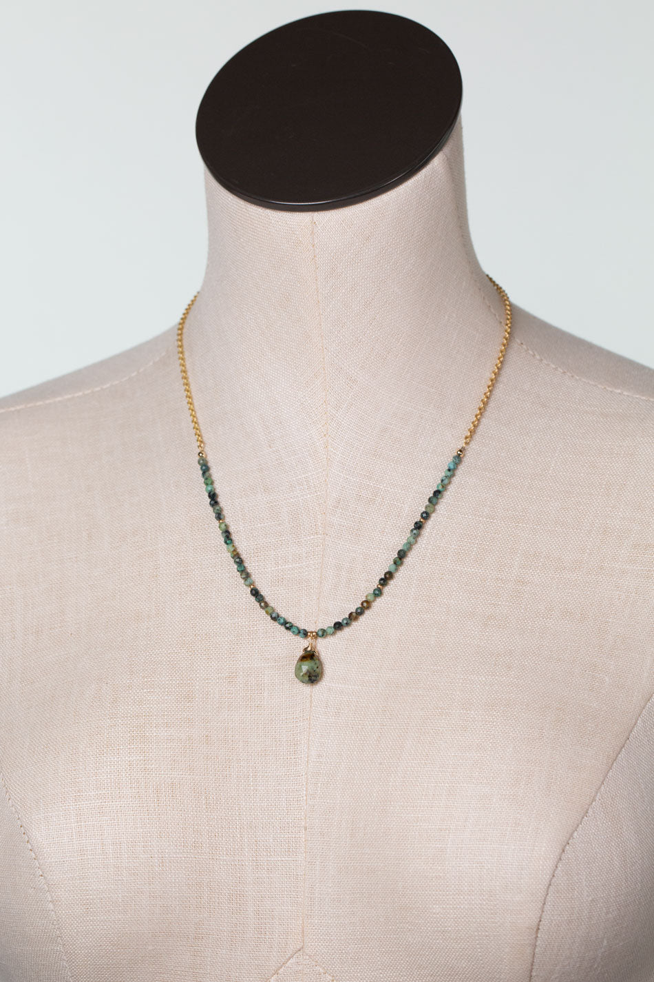 Tranquil Gardens 18-20" African Turquoise Simple Necklace