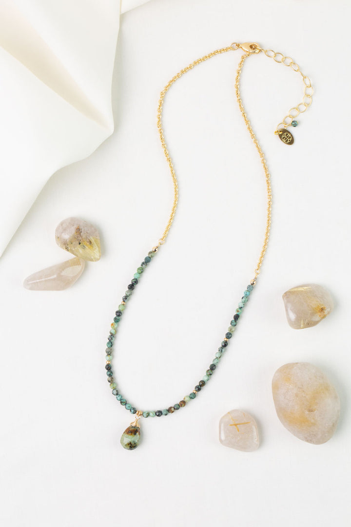 Tranquil Gardens 18-20" African Turquoise Simple Necklace