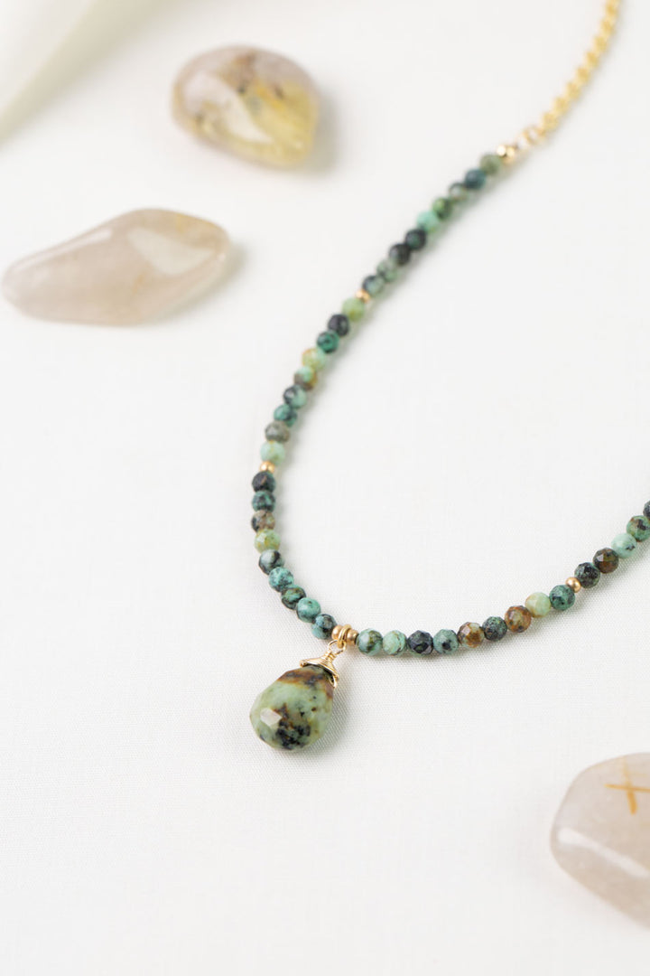 Tranquil Gardens 18-20" African Turquoise Simple Necklace