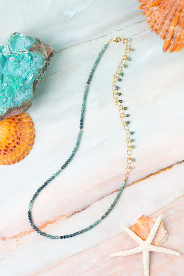 Ocean Waves 19.5" Blue Tourmaline Simple Necklace