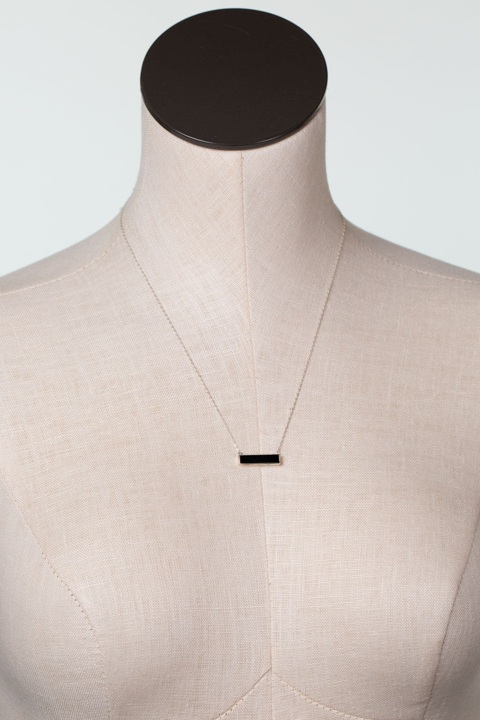 One Of A Kind 16-20" Black Onyx Bar Simple Necklace