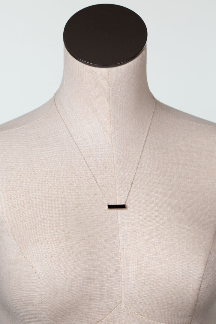 One Of A Kind 16-20" Black Onyx Bar Simple Necklace