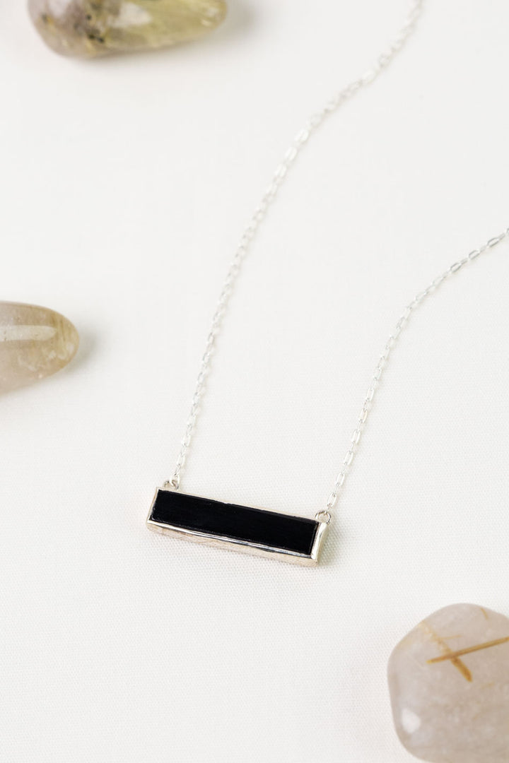 One Of A Kind 16-20" Black Onyx Bar Simple Necklace