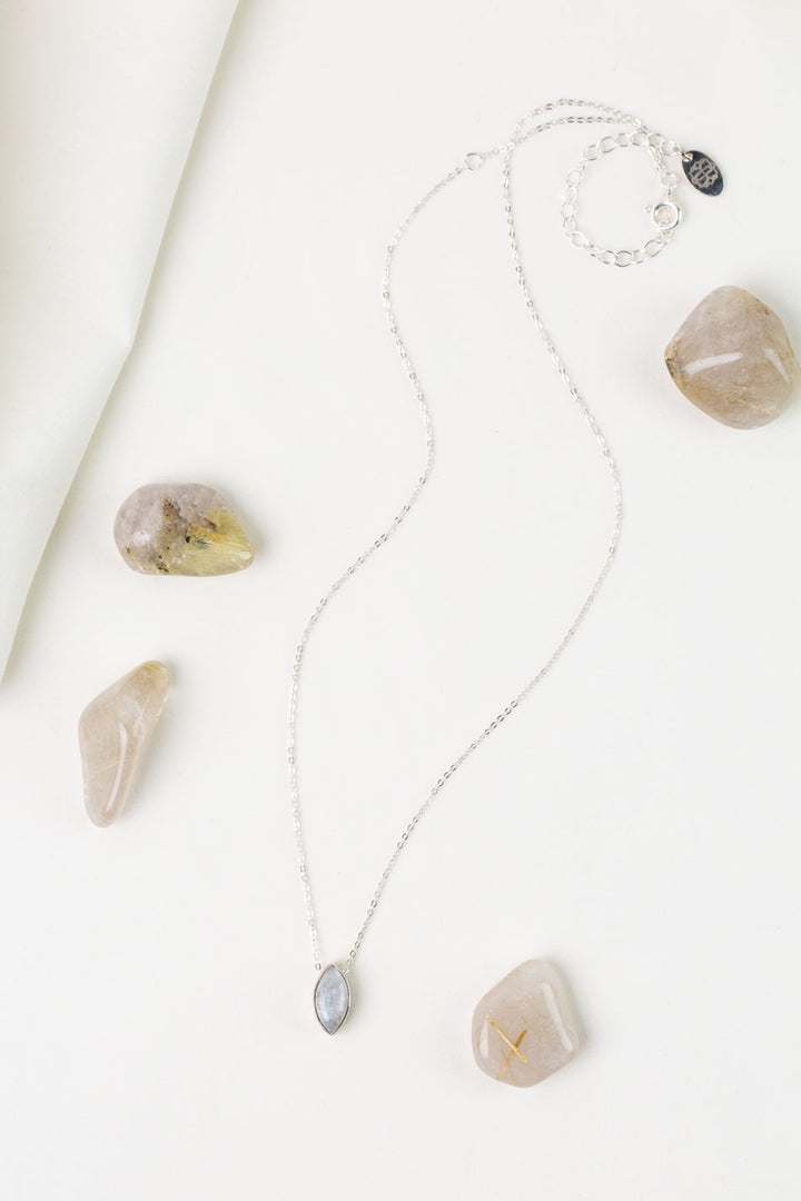One Of A Kind 16-20" Rainbow Moonstone Simple Necklace