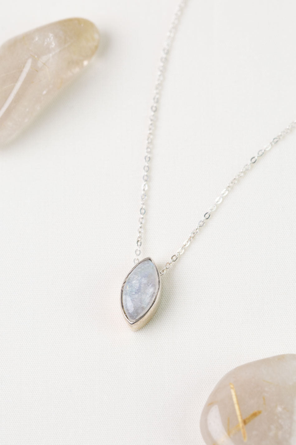 One Of A Kind 16-20" Rainbow Moonstone Simple Necklace