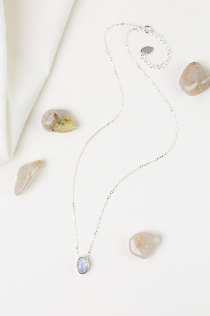 One Of A Kind 16-20" Rainbow Moonstone Simple Necklace