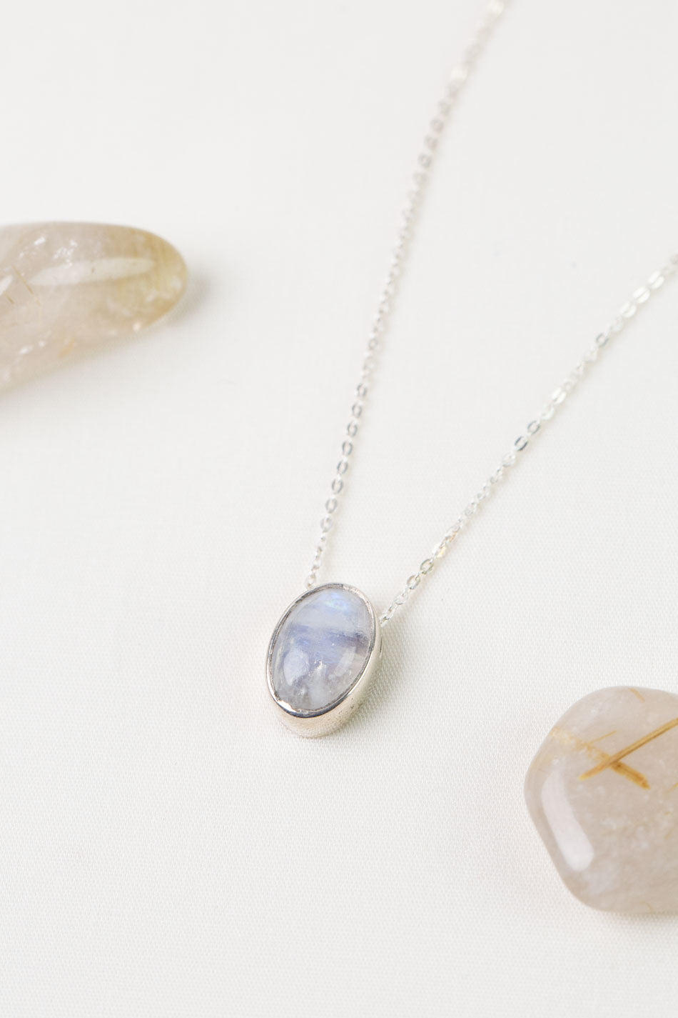One Of A Kind 16-20" Rainbow Moonstone Simple Necklace