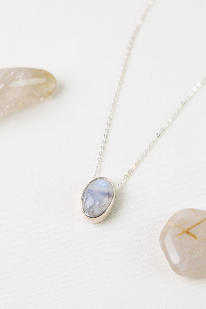 One Of A Kind 16-20" Rainbow Moonstone Simple Necklace