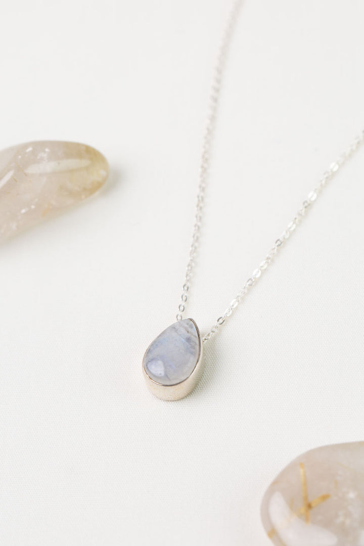 One Of A Kind 16-20" Rainbow Moonstone Pendant Simple Necklace
