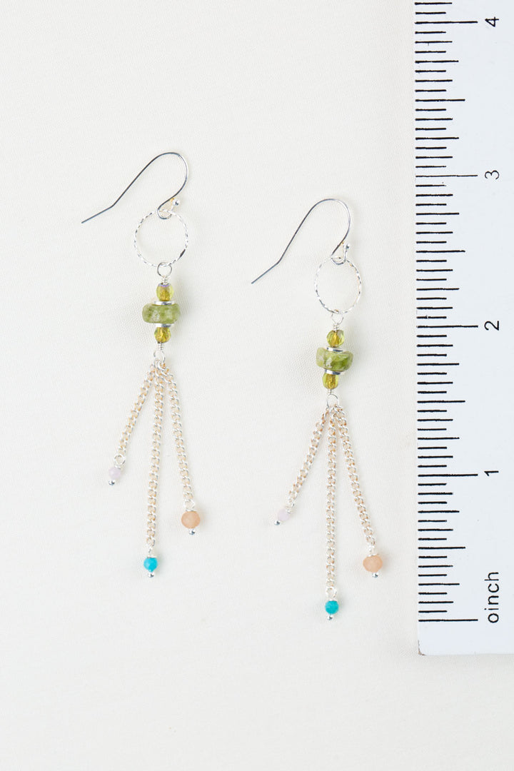 Primrose Czech Glass Tassel Earrings