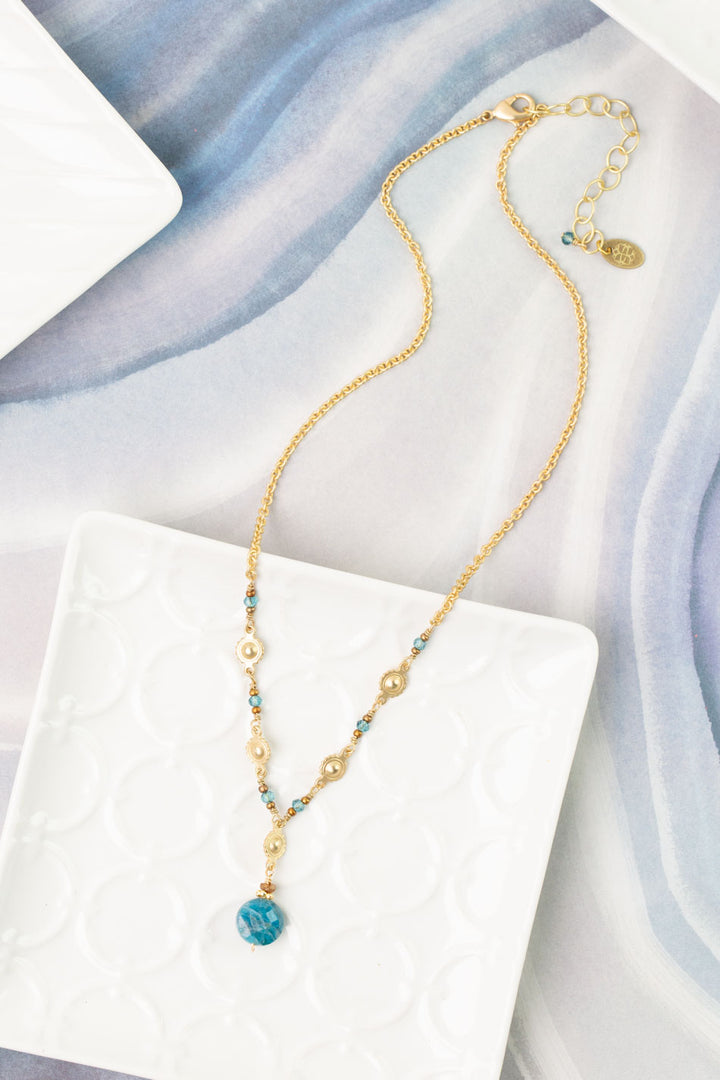 Starry Night 16.5-18.5" Blue Apatite Simple Necklace
