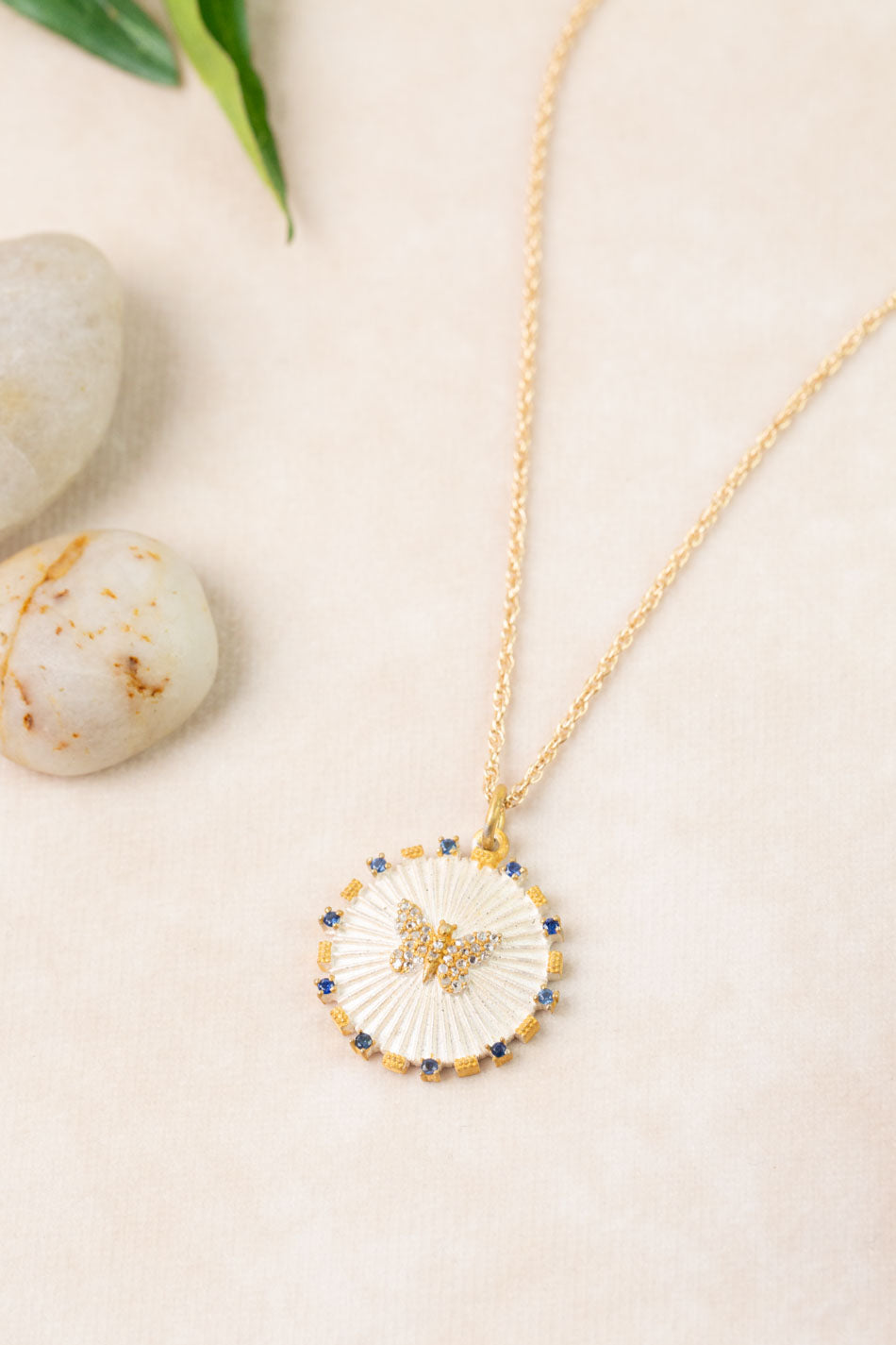 One Of A Kind 25-27" Vermeil, Sapphire, Diamonds Statement Necklace