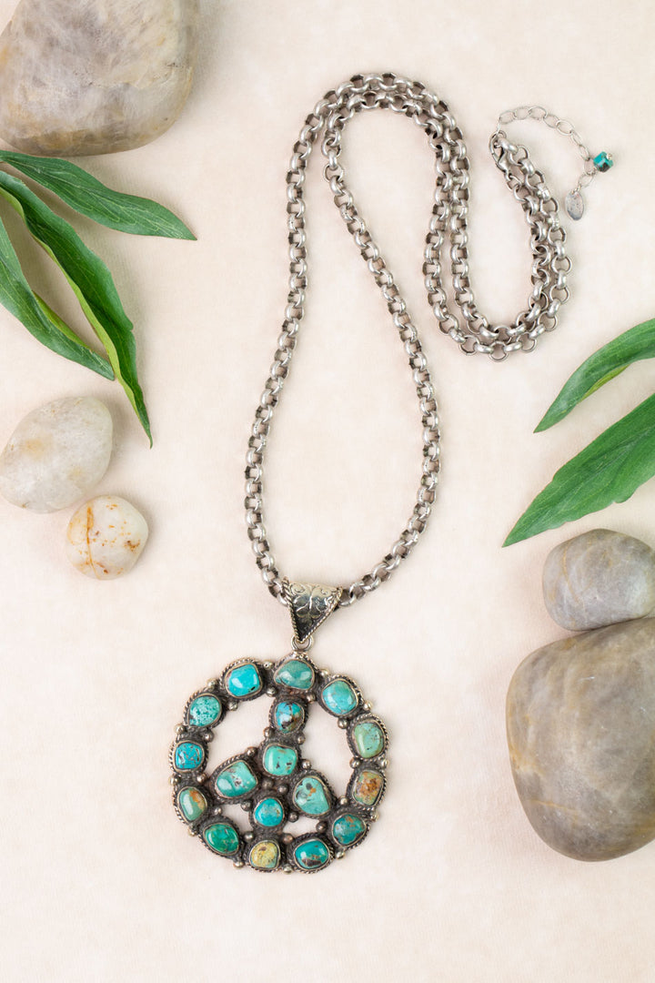 One Of A Kind 31-33" Tibetan Turquoise Peace Statement Necklace