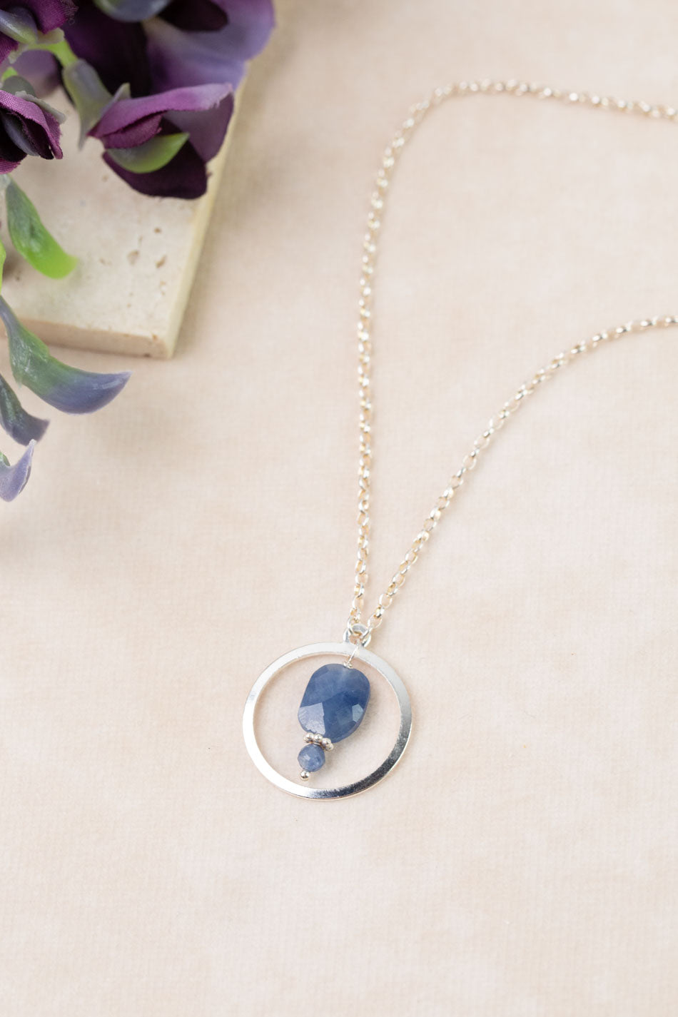 One Of A Kind 18-20" Sapphire Pendant Simple Necklace
