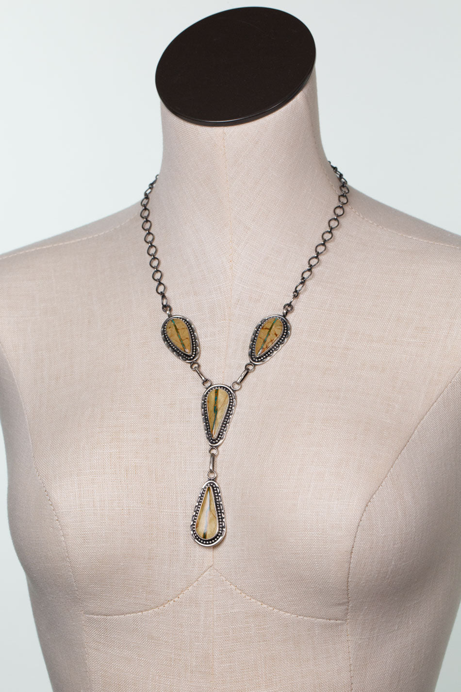 Danny Henio Necklace and Earring Set -20" Royston Ribbon, Sterling Silver with Royston Ribbon Statement Necklace set