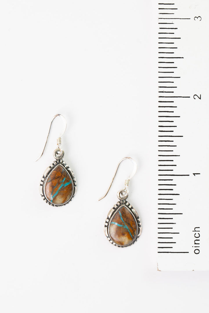 Native American Royston Ribbon Turquoise Dangle Earrings