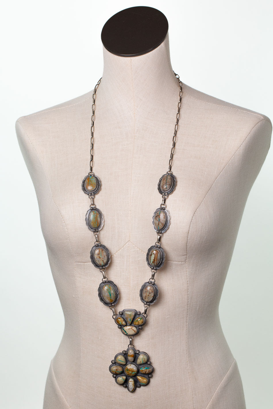 Federico 38" Royston Ribbon Turquoise Statement Necklace
