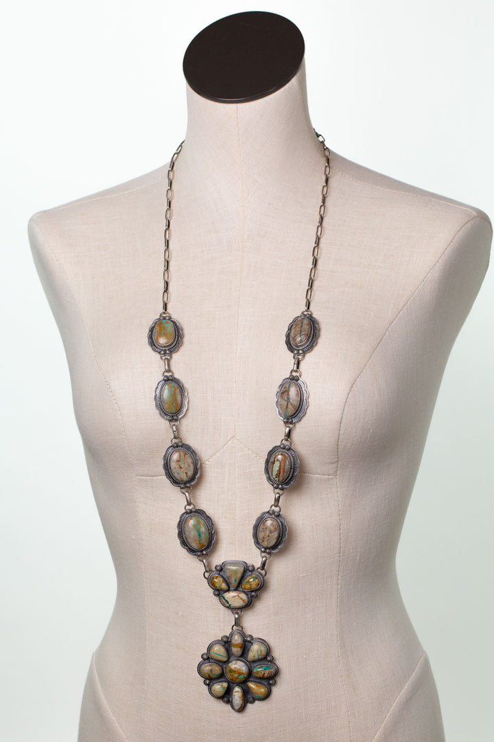 Federico 38" Royston Ribbon Turquoise Statement Necklace