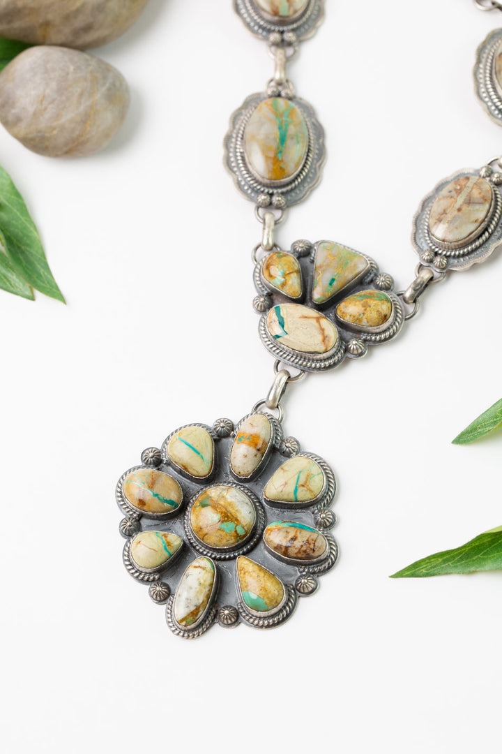 Federico 38" Royston Ribbon Turquoise Statement Necklace