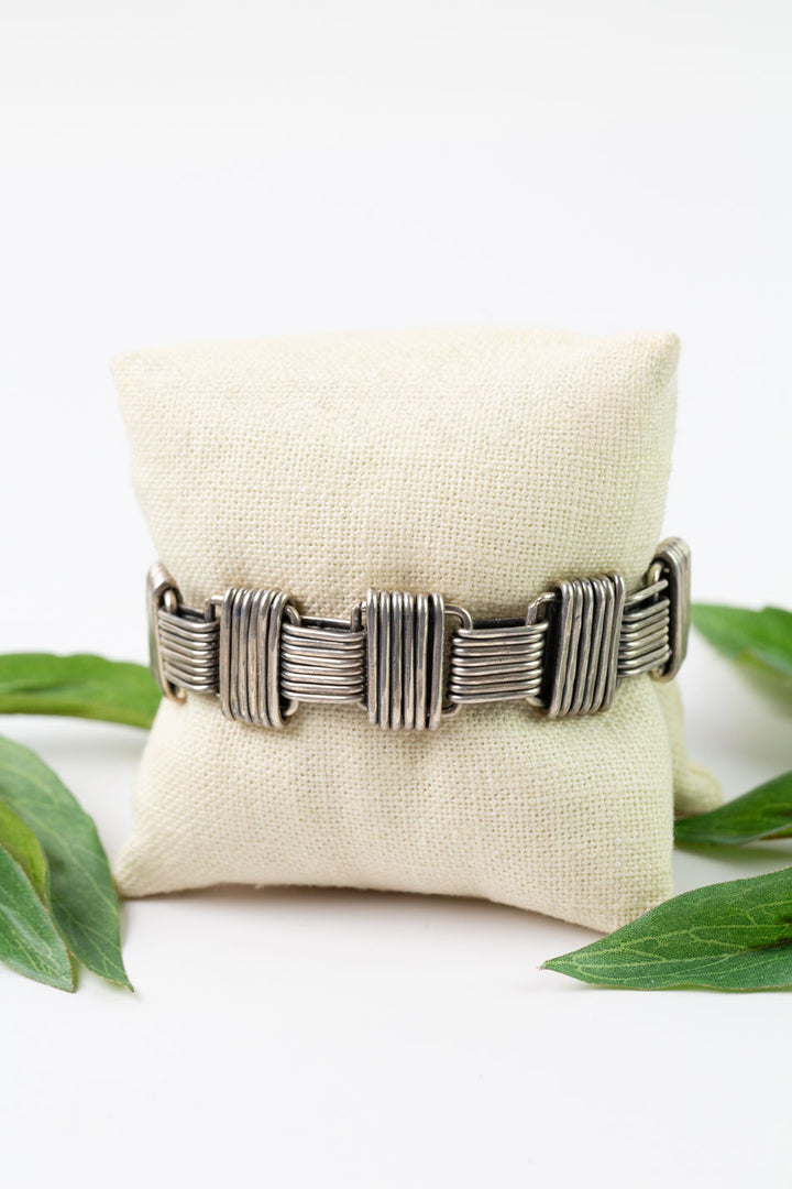 Native American 8.75" Sterling Silver Statement Bracelet