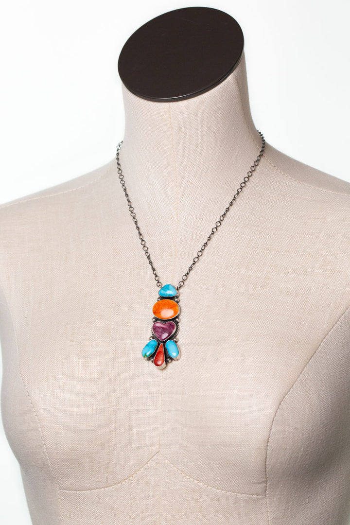 Debra Smith 18.75" Sonoran Turquoise, Spiny Oyster Statement Necklace