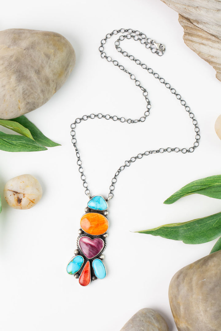 Debra Smith 18.75" Sonoran Turquoise, Spiny Oyster Statement Necklace