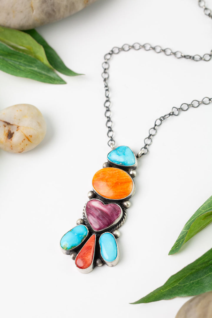 Debra Smith 18.75" Sonoran Turquoise, Spiny Oyster Statement Necklace