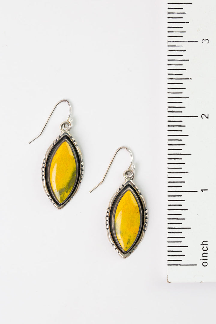 "J" Bumble Bee Jasper Dangle Earrings
