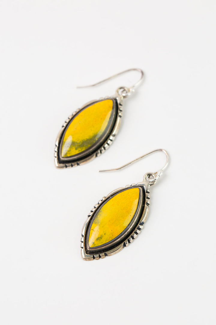 "J" Bumble Bee Jasper Dangle Earrings
