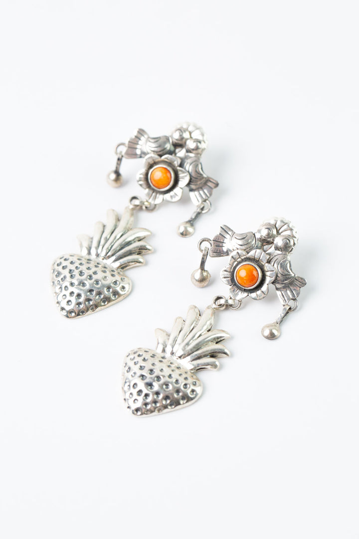 Federico Spiny Oyster in Sterling Silver Dangle Earrings