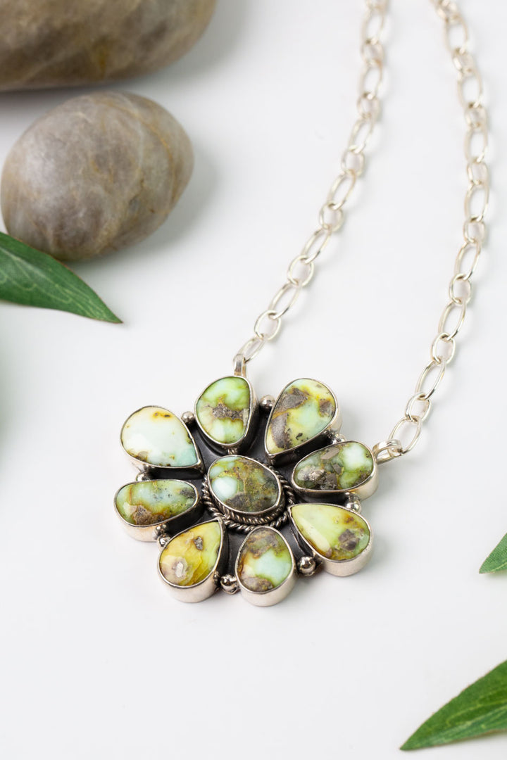 K. N. -19.25" Palomino Turquoise, Sterling Silver Statement Necklace