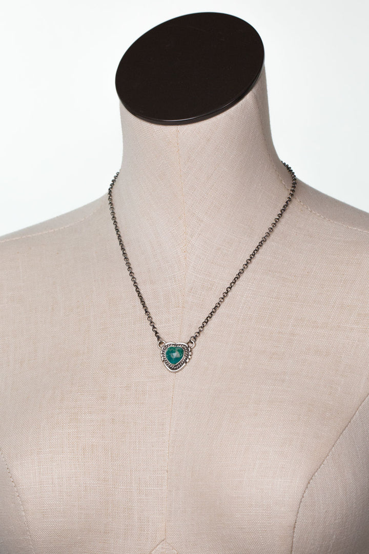 Jon McCray 19.25" Kingman Turquoise Heart Simple Necklace