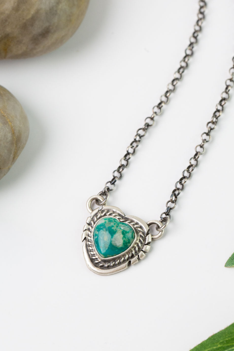 Jon McCray 19.25" Kingman Turquoise Heart Simple Necklace