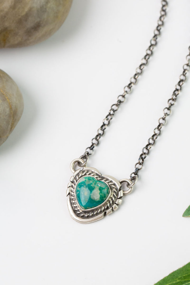 Jon McCray 19.25" Kingman Turquoise Heart Simple Necklace