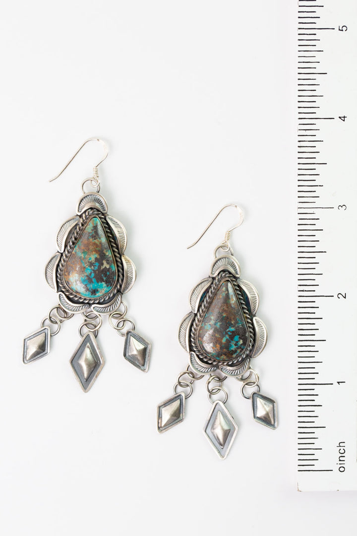 J. Lucio Tibetan Turquoise Dangle Earrings