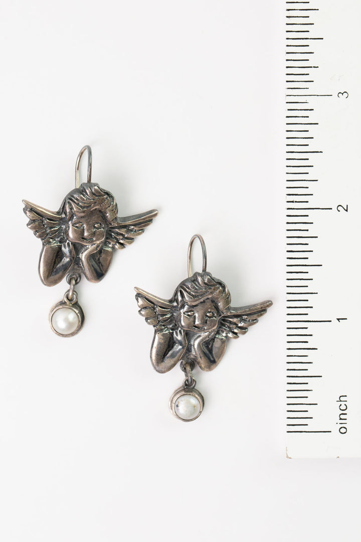 Federico Sterling Angels Freshwater Pearl Statement Earrings