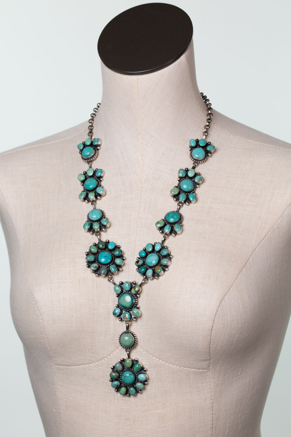 Wilson Dawes Royston Ribbon Turquoise and Sterling Silver 20" Necklace and Dangle Earrings