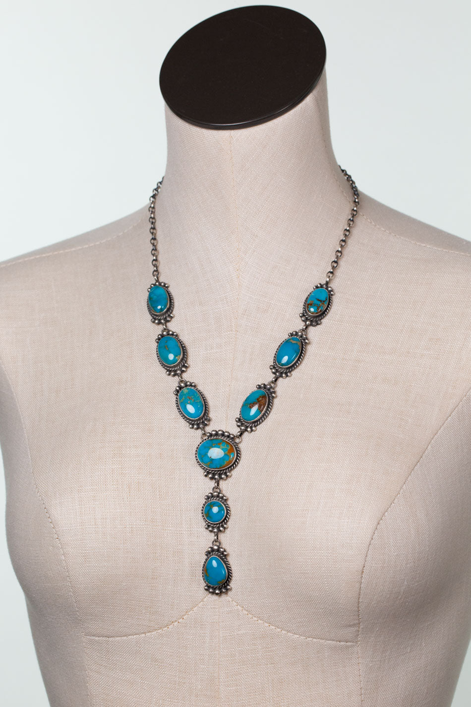 M. Spencer -22" Kingman Turquoise Statement Necklace set