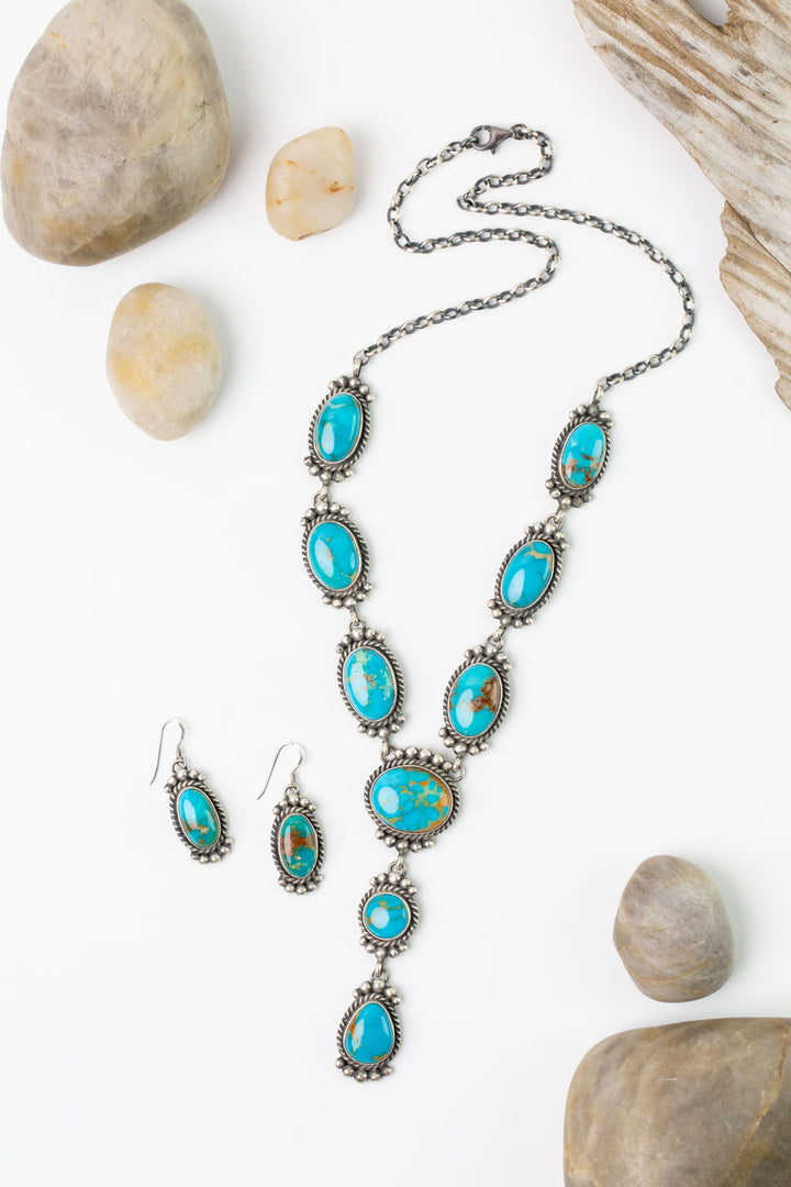 M. Spencer -22" Kingman Turquoise Statement Necklace set