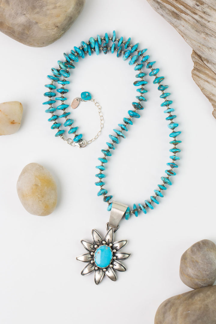 Native American 22.5-24.5" Sleeping Beauty Turquoise Statement Necklace