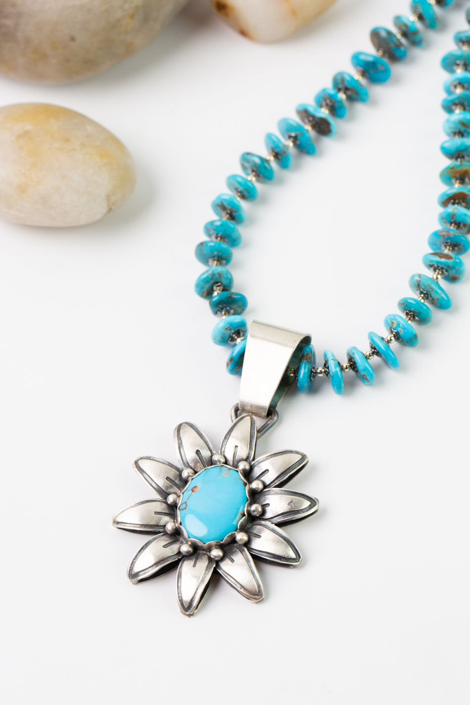 Native American 22.5-24.5" Sleeping Beauty Turquoise Statement Necklace