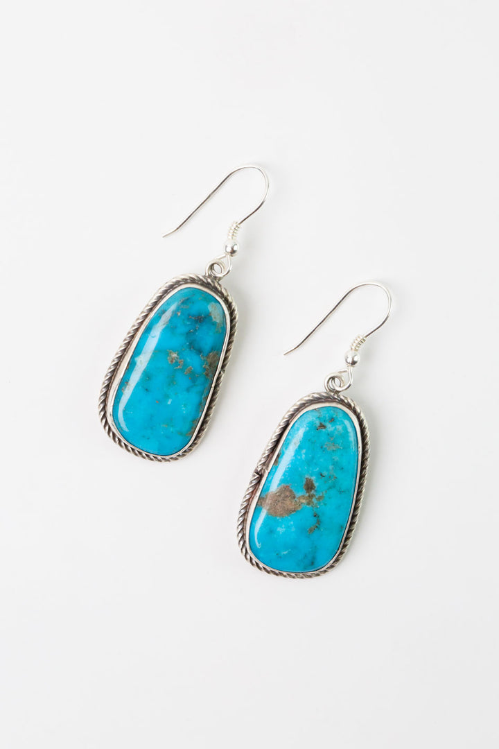 J. T. Kingman Turquoise, Sterling Silver Dangle Earrings