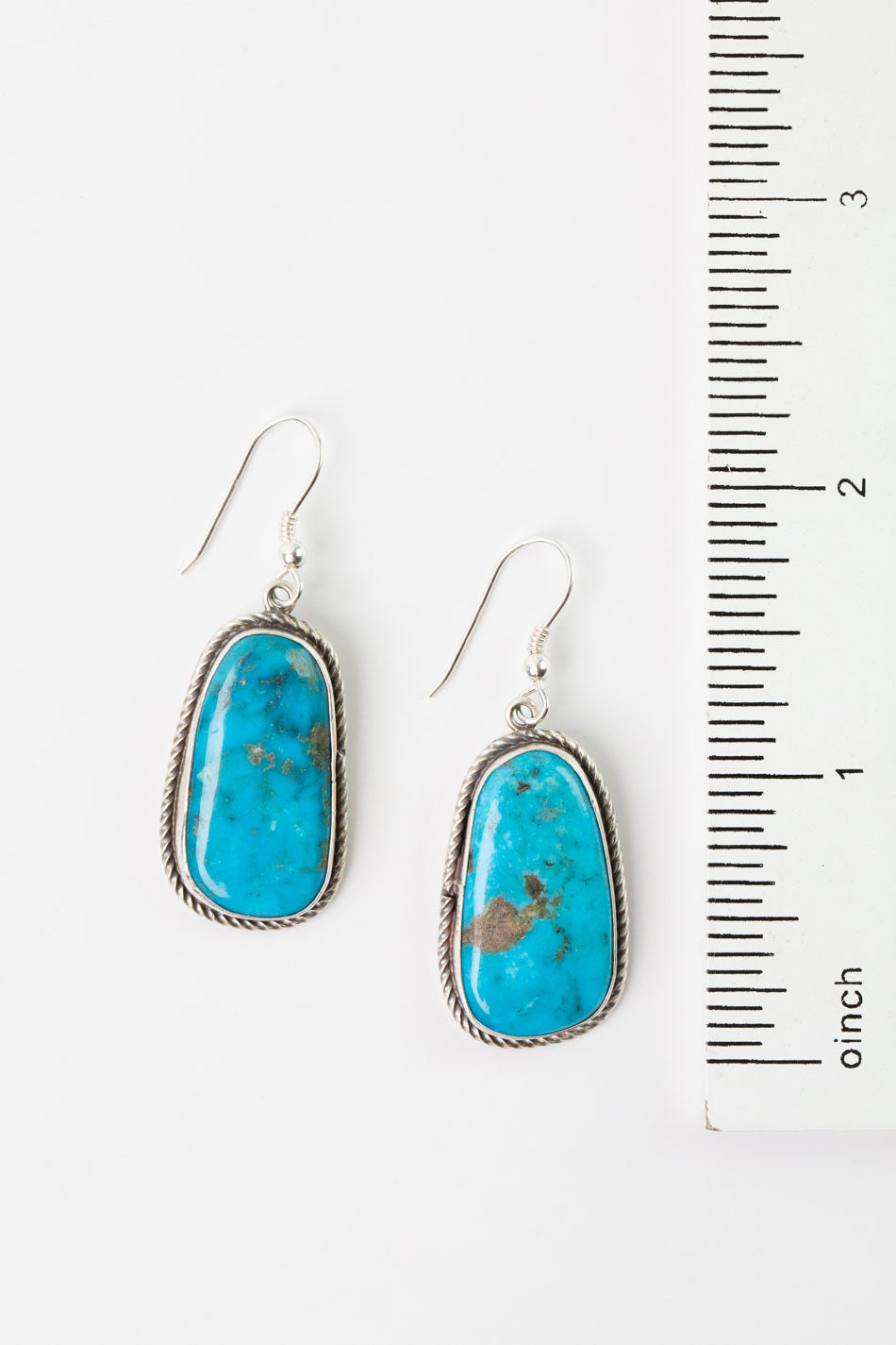J. T. Kingman Turquoise, Sterling Silver Dangle Earrings