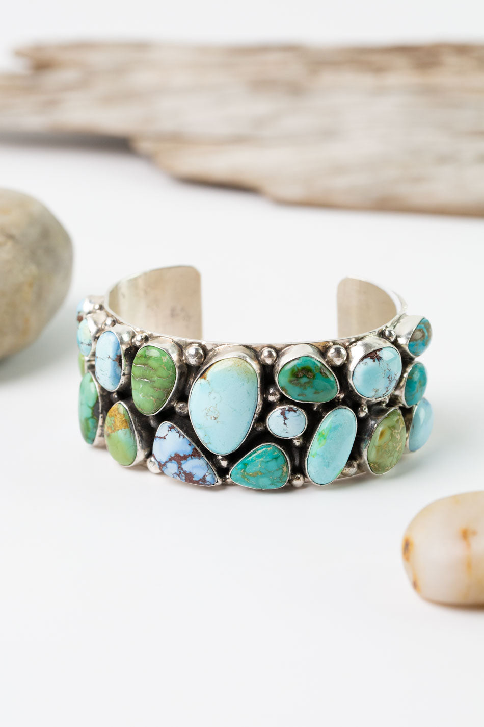 Native American " Golden Hills, Sonoran, Kingman Turquoise Cuff Bracelet