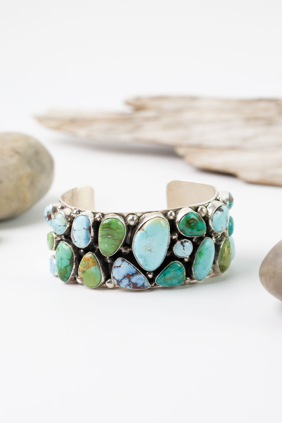 Native American " Golden Hills, Sonoran, Kingman Turquoise Cuff Bracelet