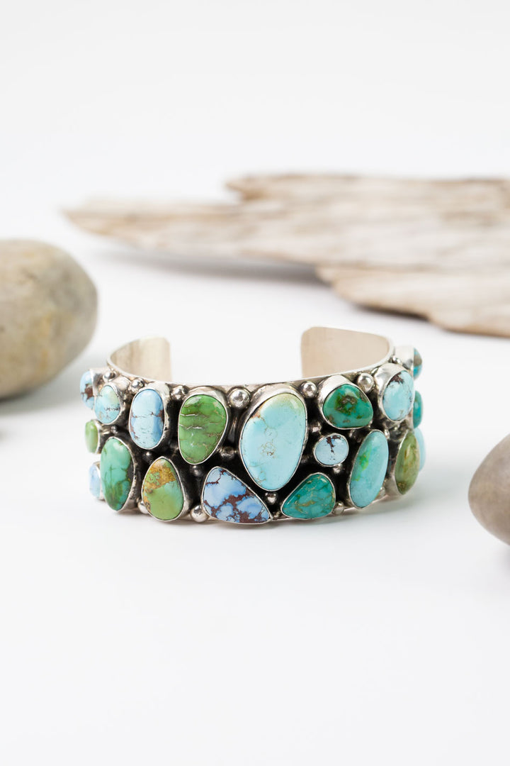 Native American " Golden Hills, Sonoran, Kingman Turquoise Cuff Bracelet