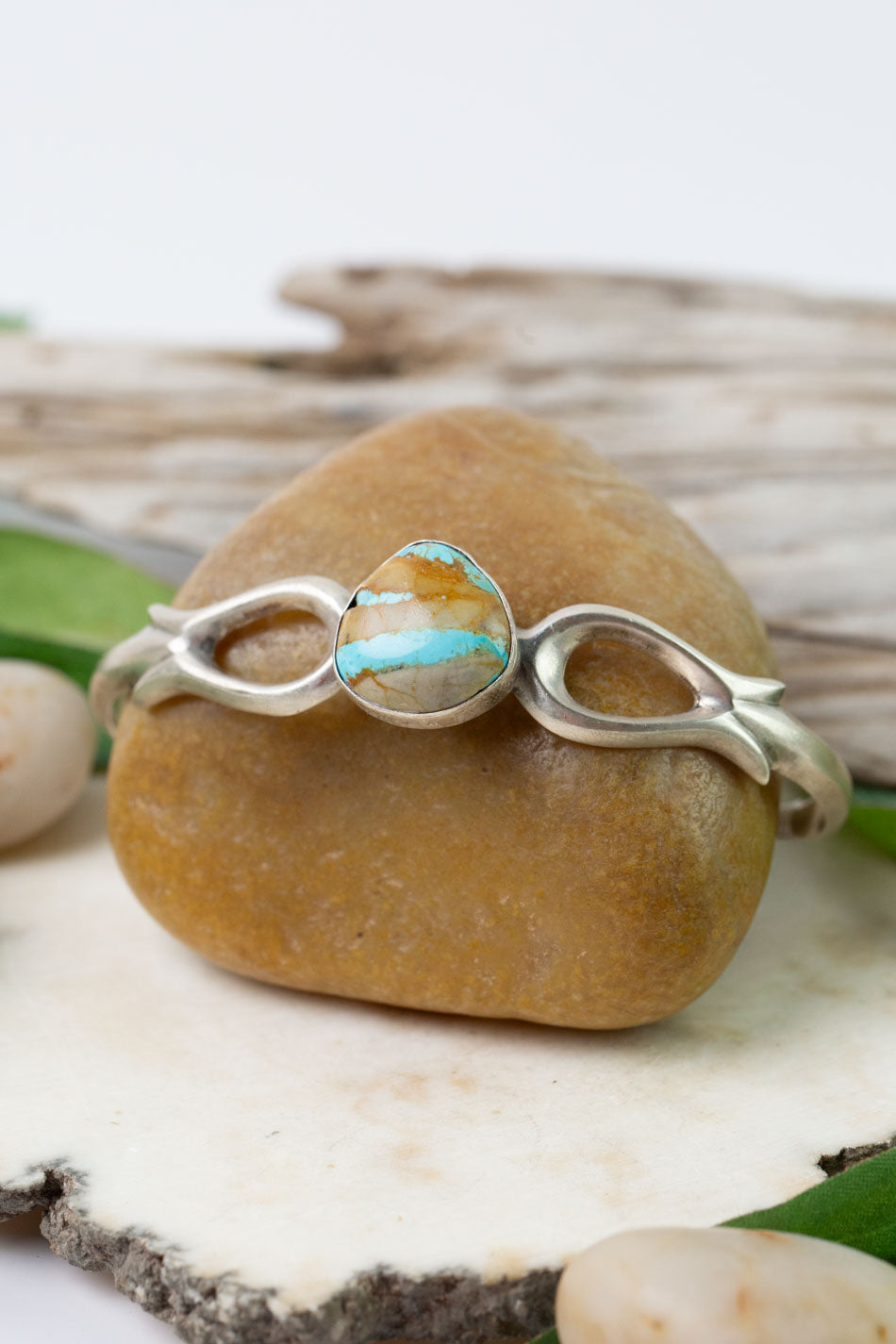 Native American Boulder Ribbon Turquoise Cuff Bracelet – Anne Vaughan ...