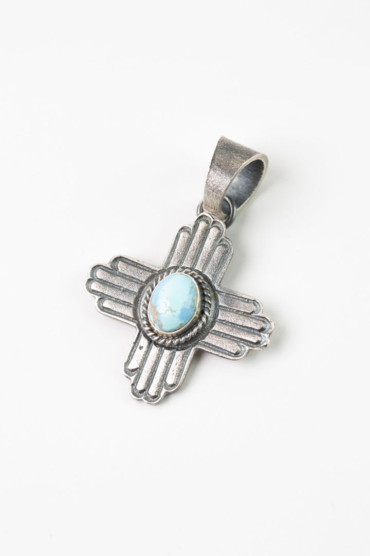 Native American Golden Hills Turquoise Pendant